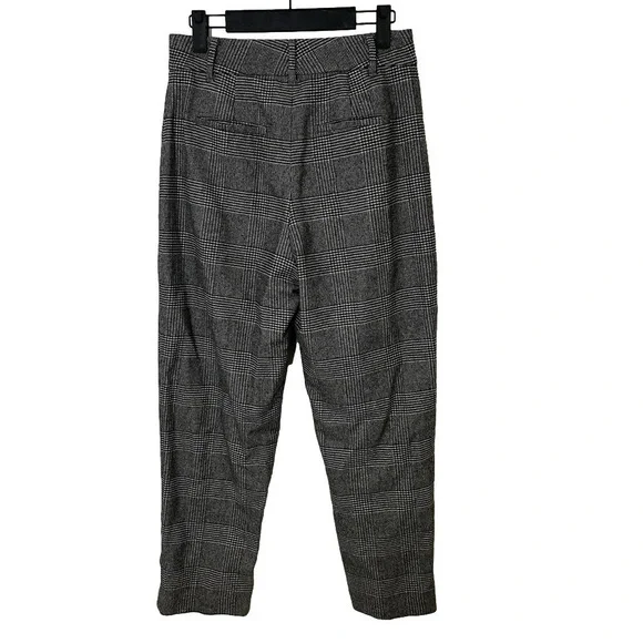 ARITZIA WILFRED Women’s Wool Trouser Pants Black & White Classic Plaid Size 6 - Picture 8 of 11